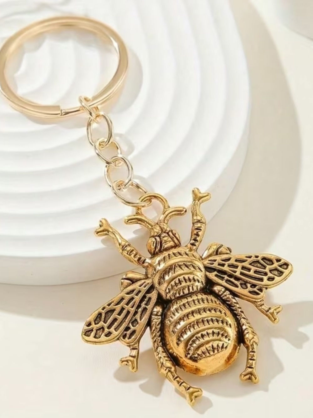 Gold Bee Keychain Charm